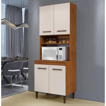 Imagem de Paneleiro Torre Quente Atenas 4 Portas Kaiki Móveis - Nature/off