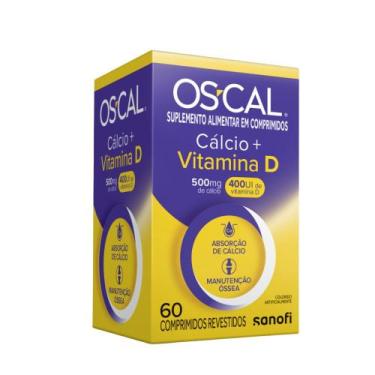 Imagem de OS-CAL Cálcio 500mg + Vitamina D 400UI com 60 Comprimidos Revestidos