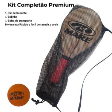 Imagem de Kit Premium Frescobol Maré Jogo Raquete Frescobol Tênis De Praia Maré 