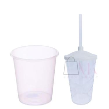 Imagem de 30 Kit Festa Baldinho Pipoca 1Lt + 30 Copos 400 Ml Lembrancinha Cinema Chá Reveleção (BALDE TRANSPARENTE/COPO TRANSP)