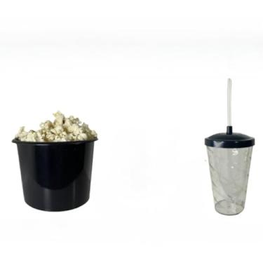 Imagem de Kit Cinema 50 balde 1,5L Pipoca + 50 copos Twister Colorido 400ml (PRETO)