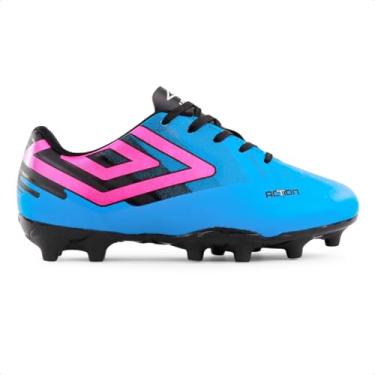 Imagem de Chuteira Campo Umbro Action Jr (Azul/Rosa, BR, Criança de 9 a 12 anos, Numérico, 29)