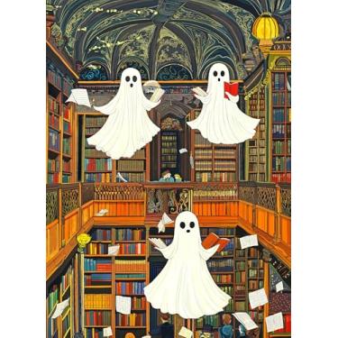 Imagem de Lucky Puzzles - Spirits in The Stacks - 1000 Piece Jigsaw Puzzle for Adults | Unique Haunted Library Puzzle | Best New Brain Teaser for Puzzle Lovers