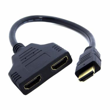 Imagem de Cabo Hdmi Divisor Splitter Duplicador Y 1 Macho Para 2 Fêmea