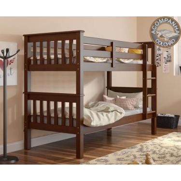 Imagem de Beliche Madeira 730EA Castanho Acetinado Piratini com Colchão Gazin