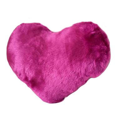 Imagem de Almofada De Coração Pelúcia Pelo Curto Roxo Para Decoração