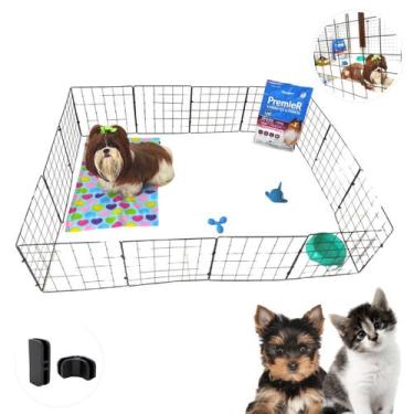 Imagem de Cercado Modular 14 Telas Tela Aramada 30x40cm Gato Coelho Cachorro Pet