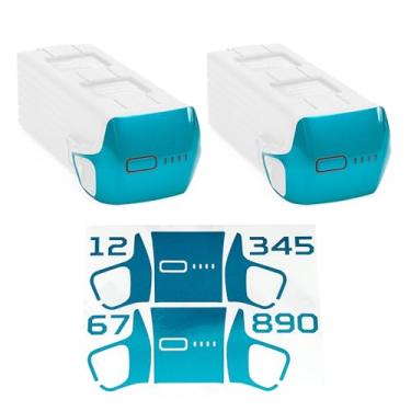 Imagem de WRAPGRADE Adesivos de pele compatíveis com duas baterias DJI Mavic 4 Pro (azul caribenho)