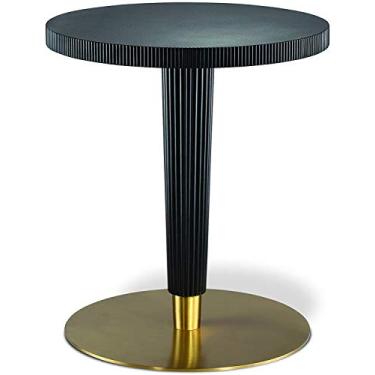 Imagem de BlvdEi8ht Mesa lateral Debby, base de aço inoxidável 304, latão acetinado banhado, qualidade comercial