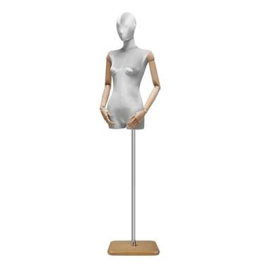 Imagem de Mannequin Manequins femininos de varejo, torso, braço giratório 360 ° e base removível, adequado para roupas íntimas, tops, vestidos de noiva(Brown)