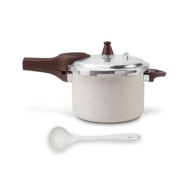 Imagem de Brinox - Panela de Pressão Ceramic Life Pressure Indução 4,2L + Concha - Vanilla