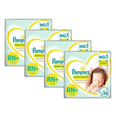 Imagem de Fralda Pampers Premium Care Recém Nascido Plus com 144 unidades - 3 à 6kg