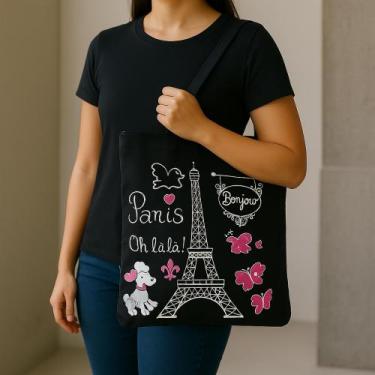 Imagem de Bolsa Paris Tecido Ecobag Sacola Feminina - DB