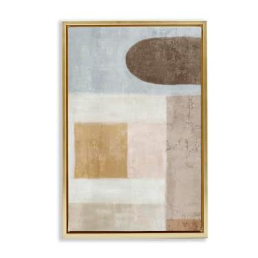 Imagem de Stupell Industries Design de arte de parede em tela flutuante com moldura dourada sutil em tons neutros por Emma Peal, 63 x 43 cm
