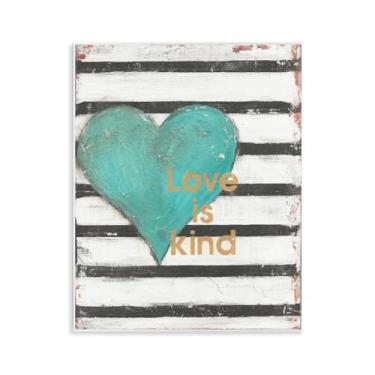 Imagem de Stupell Industries Love Is Kind on Stripes Wall Plaque Art design por Cassandra Cushman, 14 x 11