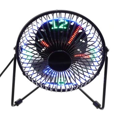 Imagem de Mobestech Ventilador de resfriamento de LED USB de mesa durável, portátil, com visor de temperatura sem ruído, ventiladores de rotação de 360 graus para casa e escritório