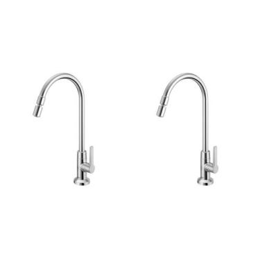 Imagem de Kit 2 Torneira Lavatório Mesa Bica Alta Gali Chrome Docol