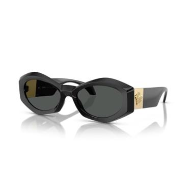 Imagem de Versace Óculos de sol femininos armação preta, lentes cinza escuro, 54 mm, Preto, M