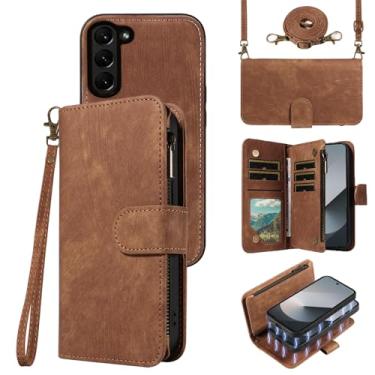 Imagem de Asuwish Capa de telefone para Samsung Galaxy Z Fold 6 5G 2024 com zíper carteira magnética destacável com cordão transversal ombro suporte para cartão ZFold6 Z6 G Fold6 6Z mulheres homens meninas