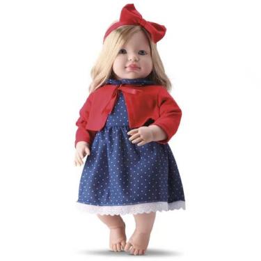 Imagem de Boneca Louise Tipo Reborn Grande 53cm Cabelo Longo Gemea - Bambola