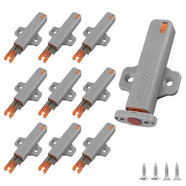 Imagem de Redunest Trava de empurrar para abrir a porta, pacote com 10 travas não magnéticas, resistentes, para porta oculta, gaveta, puxar, ponta de bloqueio de toque no armário de trailer, fecho forte