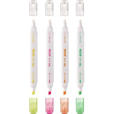 Imagem de Kit de Canetas Marca Texto, Summit, Tris Clear, Apagável, 4 Cores, 24 Unidades