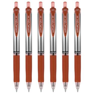 Imagem de Uniball Signo RT Canetas de gel retráteis, ponta média de 0,7 mm, tinta vermelha, 6 unidades