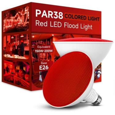 Imagem de Lâmpada LED para inundação Nouscan PAR38 vermelha 15W (pacote com 2)