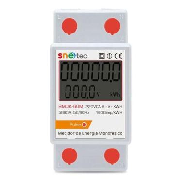 Imagem de Medidor De Consumo Energia KWh Digital 60A Snetec SMDK-60M, 220V