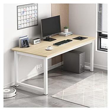 Imagem de YAYA2021-SHOP Escrivaninha de computador para escritório em casa moderna estilo simples PC mesa robusta sala de estudo estação de trabalho 29,6 polegadas de altura mesa de estudo, mesa de escrita