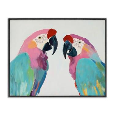 Imagem de Stupell Industries Arte giclée emoldurada preta de araras pastéis exóticas, design por Sisi e Seb, 61 x 76 cm