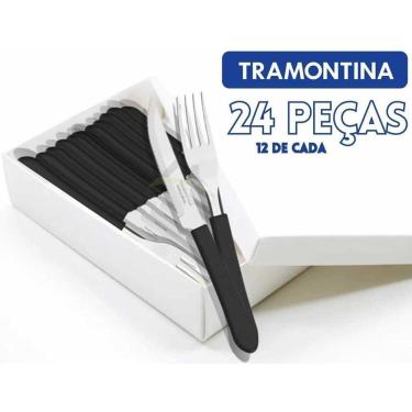 Imagem de Kit Restaurante 24 Talheres Tramontina 12 Garfos + 12 Facas