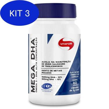 Imagem de Kit 3 Omega 3 Mega DHA 60 Cápsulas - Vitafor