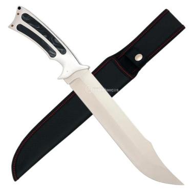 Imagem de Faca Full Tang 38cm Lâmina Inox 25cm, Cabo em Aço e Resina com Capinha