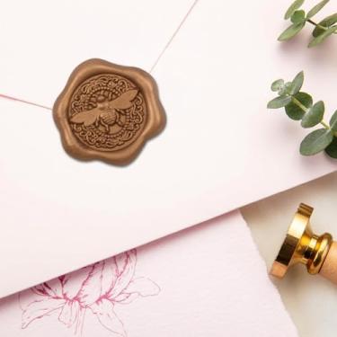 Imagem de 25 peças adesivos de selo de cera de abelha 3D Bronze autoadesivos adesivos de selo de envelope ótimos para convite de casamento, presentes de aniversário, cartões comemorativos, decoração de envelope