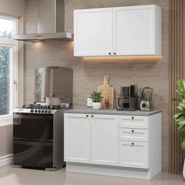 Imagem de Armário De Cozinha Compacta 120 Cm Branco Vik Madesa 01 Branco