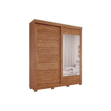 Imagem de Guarda Roupa 2 Portas De Correr (1 C- Espelho) E 3 Gavetas C- Pés Flora Cinamomo - Panan