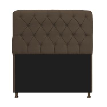 Imagem de Cabeceira Estofada Lady 160 Cm Queen Size Com Capitonê Suede - Doce Sonho Móveis Marrom