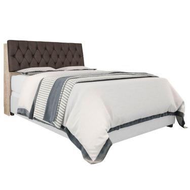 Imagem de Cabeceira Box Casal Isis Amarula Com Capitonê Marrom