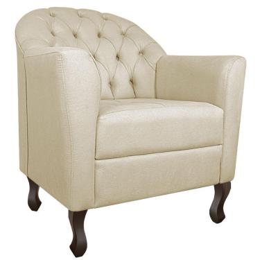 Imagem de Poltrona Decorativa Julia Linho - Amarena Móveis Cor Bege