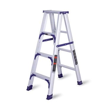 Imagem de Escadas dobráveis escada dobrável dupla face escada de 3/4/5 degraus escada de liga de alumínio reforçam escadas de metal engrossado para escada resistente doméstica (cor: escada de 3 degraus) (escada