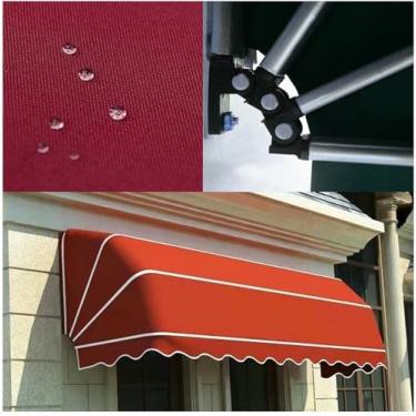 Imagem de Wzglod Toldo retrátil sobre porta para portas externas com moldura de alumínio para deck, cobertura de chuva para varanda de jardim.