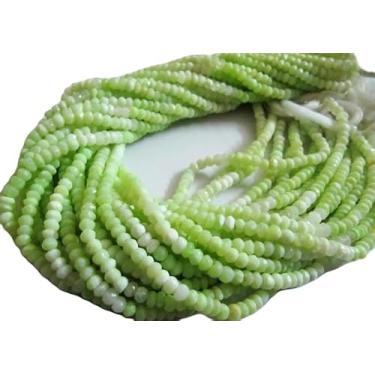Imagem de Lady Works Fio de 33 cm de pedra natural opala verde, contas facetadas rondelle de 4-5 mm para fazer joias DIY | Beads_04413