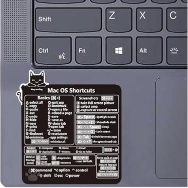 Imagem de Adesivo de atalho para Mac - Adesivo de atalhos do Mac OS, adesivos de atalhos de teclado para laptop