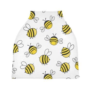 Imagem de Blueangle Capa de assento de carro infantil Flying Bumble Bees, lenço de amamentação elástico, cobertura de assento de carro, capa de carrinho de compras e capa de cadeira alta
