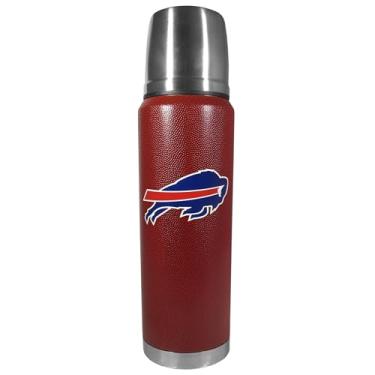 Imagem de Siskiyou Garrafa térmica esportiva NFL Buffalo Bills com textura de futebol, cores do time, tamanho único