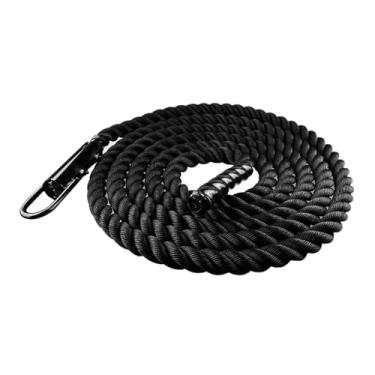 Imagem de Aymzbd Corda de escalada para ginásio, cordas de treino para fitness com mosquetão e gancho de olhal, corda de batalha para exercícios, 12m