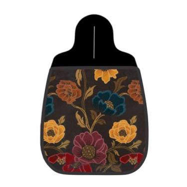 Imagem de Lixeira De Carro Organizador Lixinhocar Floral Vintage Fundo Marrom Escuro