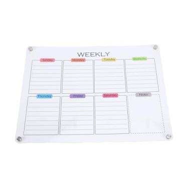 Imagem de Hyuduo Quadro Branco de Acrílico Transparente Calendário de Apagamento a Seco Acrílico Placa de Parede Magnética para Geladeira Com 4 ímãs Traseiros Planejador Semanal Sem Data para