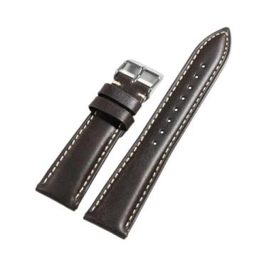 Imagem de Pulseira De Relógio De Couro Marrom 18mm-22mm Com Fivela De Pino Omega